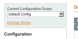 Alcance general de la configuración de Magento