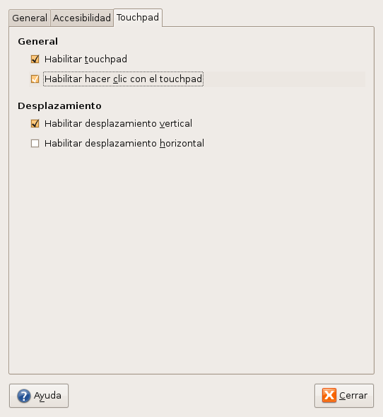 Configuración del touchpad en Ubuntu
