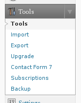 Acceso a la configuración de Contact Form 7