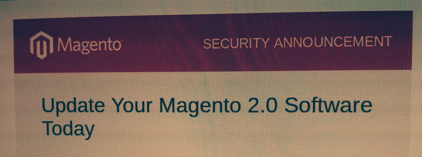 Notificación de la actualización de seguridad de Magento2