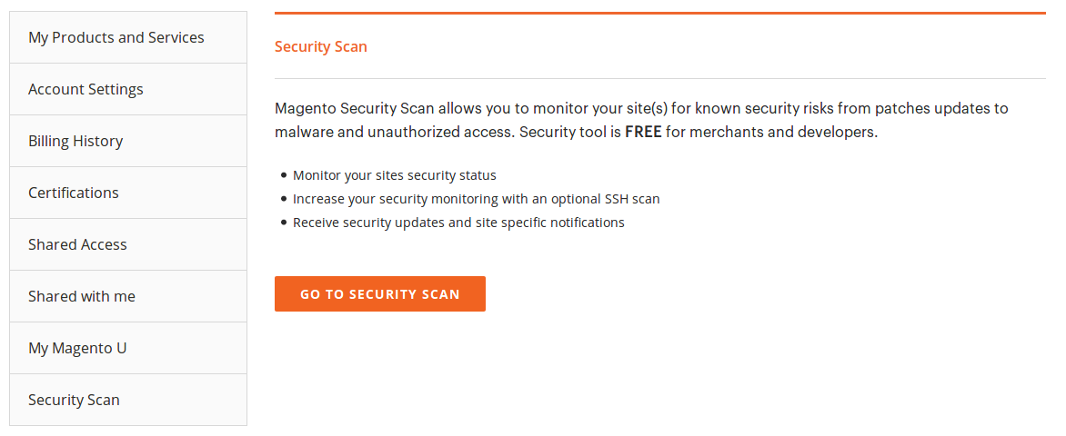 Acceso al Security Scan