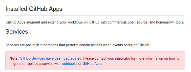 Configuración de Services en Github.